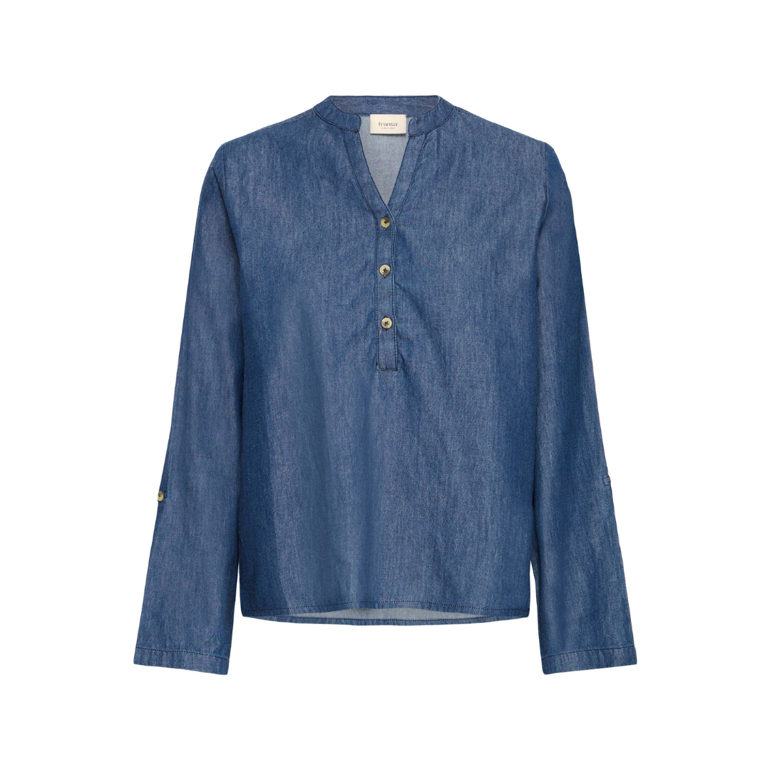 Fransa FRVILDA BL 1 Bluse - Raw Blue Denim