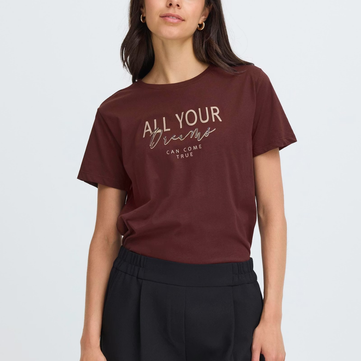 Fransa FRZOEY TEE 1 T-Shirt - FUDGE DREAMS - Butik VIVI