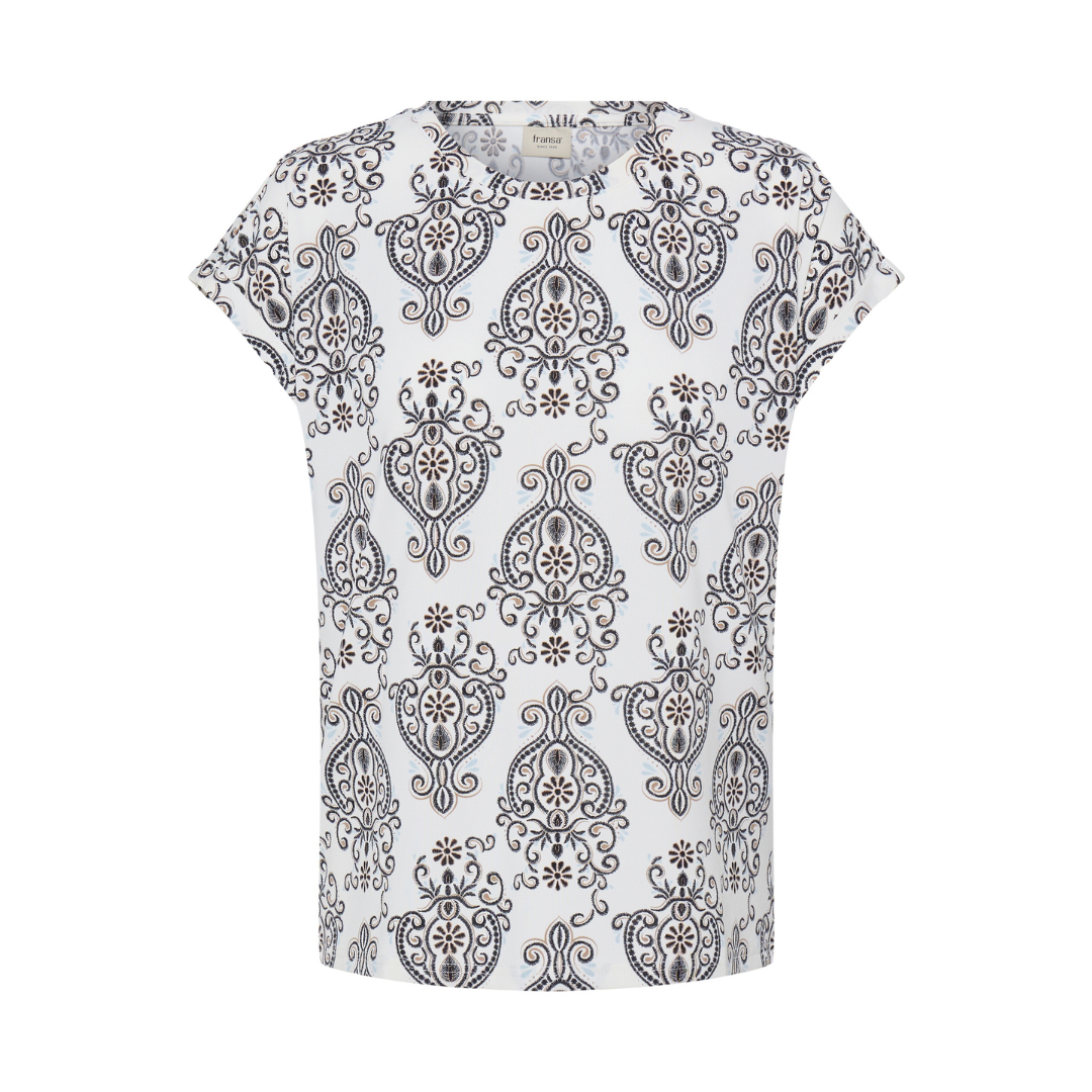 Fransa FRSEEN TEE 1 T-Shirt - boho muse white w. black - Butik VIVI