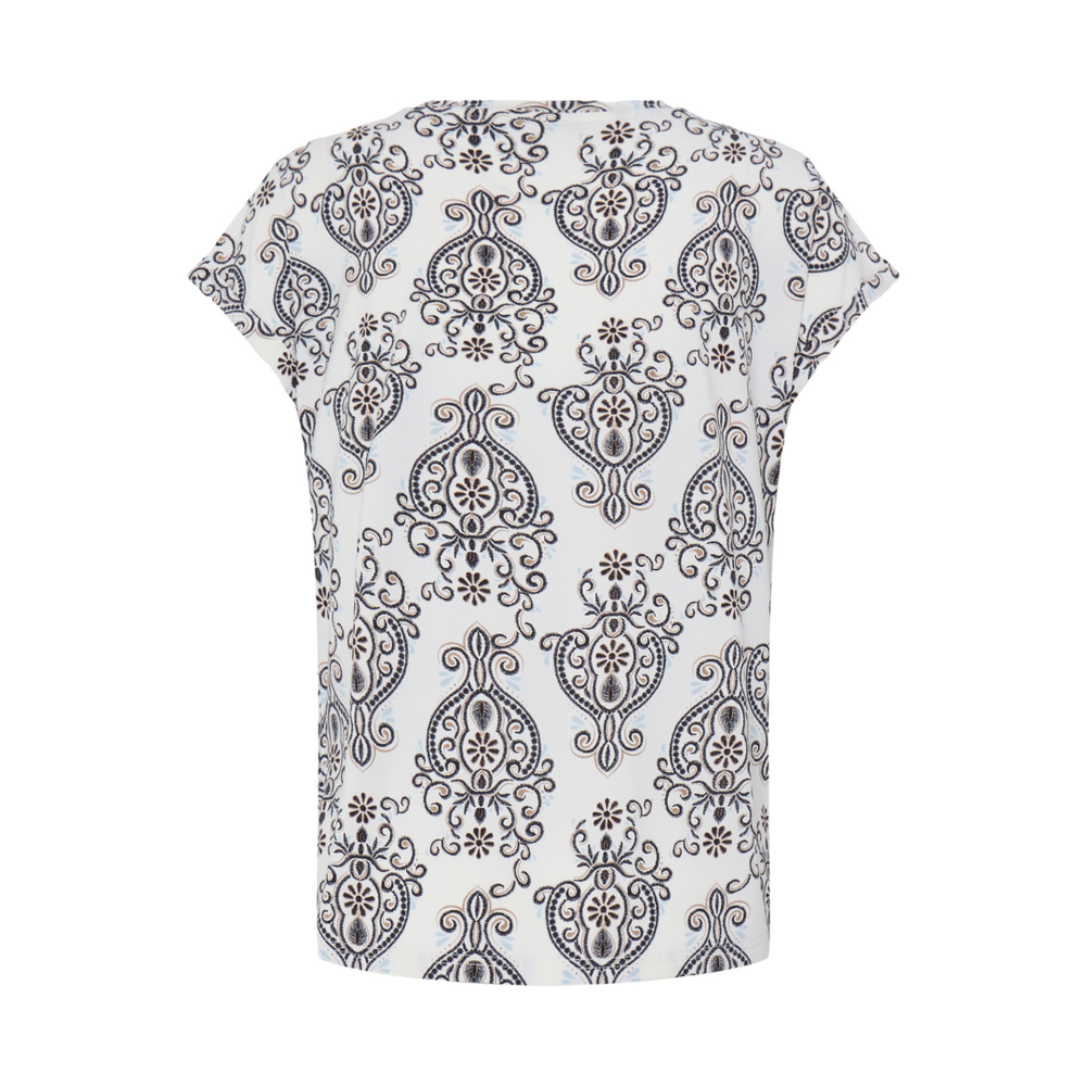 Fransa FRSEEN TEE 1 T-Shirt - boho muse white w. black - Butik VIVI