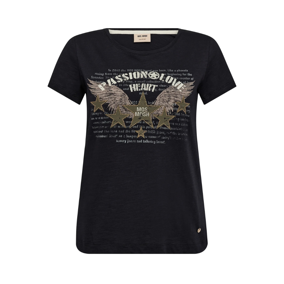 Mos Mosh Zibby O-SS T-shirt - Sort