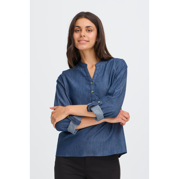 Fransa FRVILDA BL 1 Bluse - Raw Blue Denim