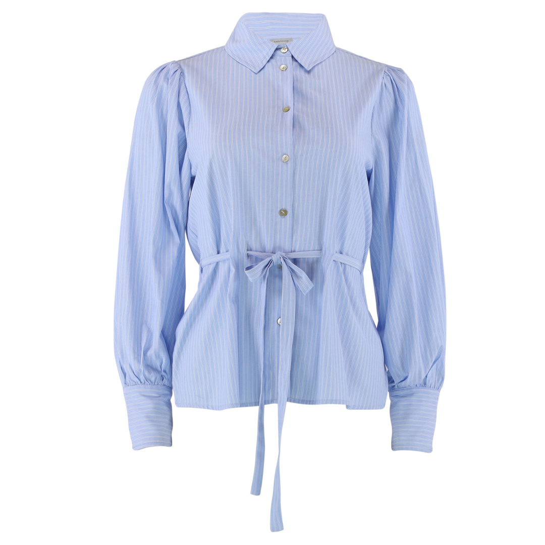 Continue Triana Stripe Skjortebluse - Blue Stripe