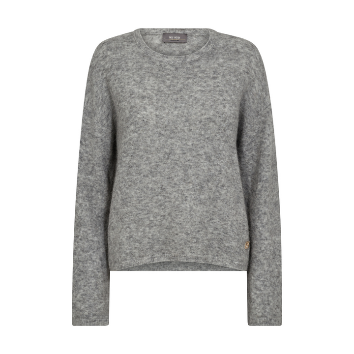 Mos Mosh MMMape O-Neck Striktrøje - Grey Melange
