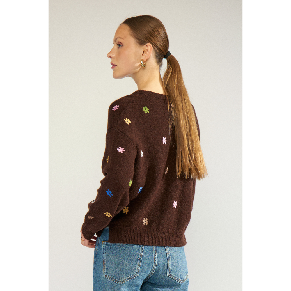 Nümph Nuflorie Pullover - Black Coffee - Butik VIVI