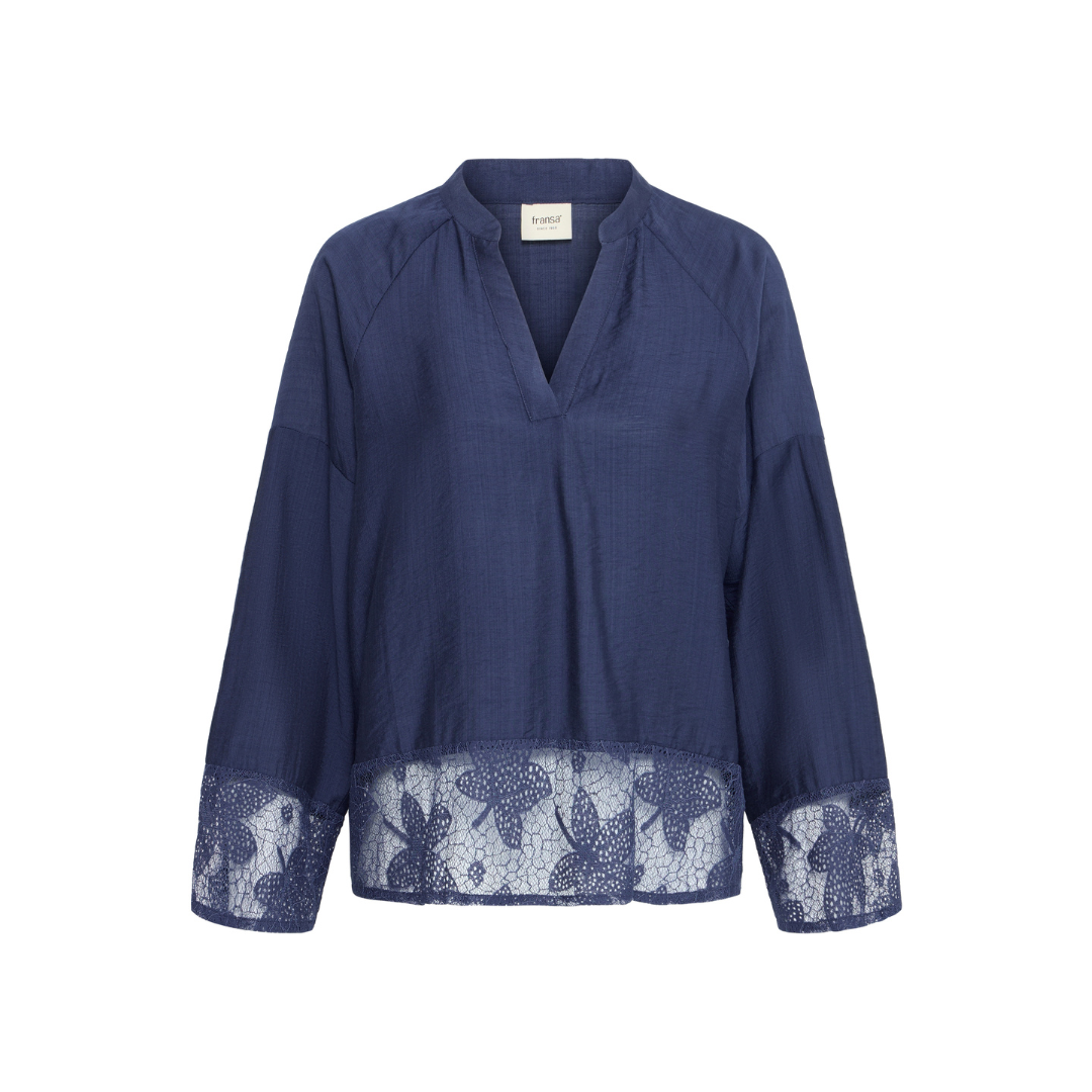 Fransa FRMINNAS LS langærmet Bluse - Nebulas Blue