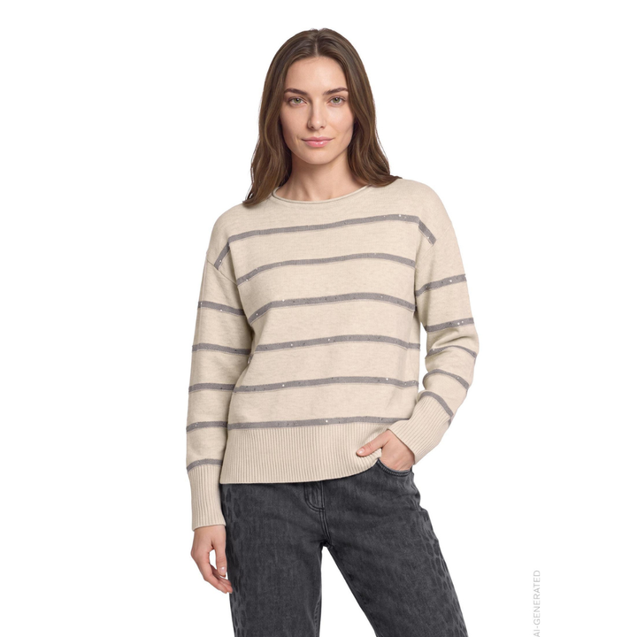 Betty Barclay Knit Jumper Pullover Strik - Patch Taupe/Grey