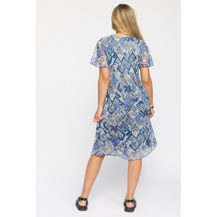 2Biz Daria.SP25 Kjole - Blue Graphic