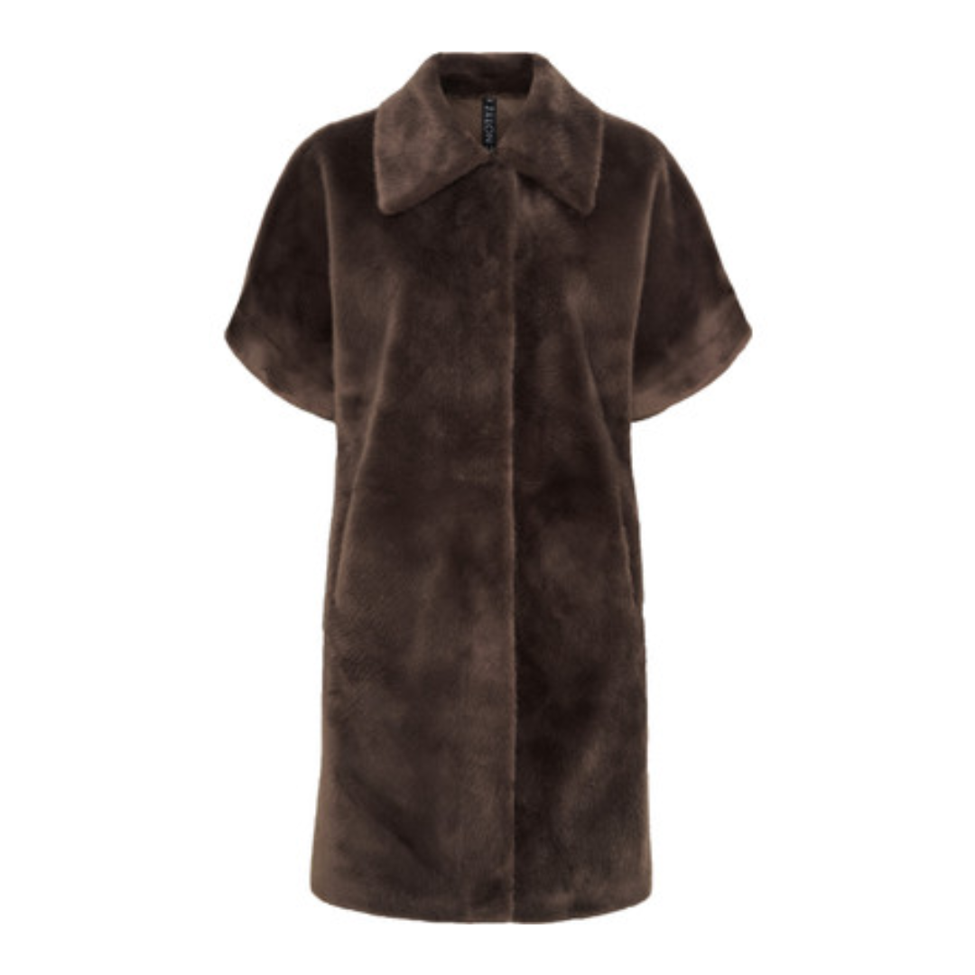 NOTYZ Faux Fur Long SS Jakke - Sand Shell - Butik VIVI