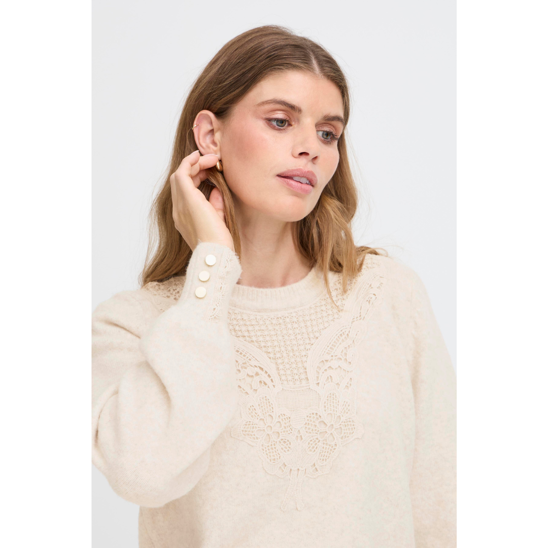 Fransa  FRELLEN Pullover 2 - oatmeal melange