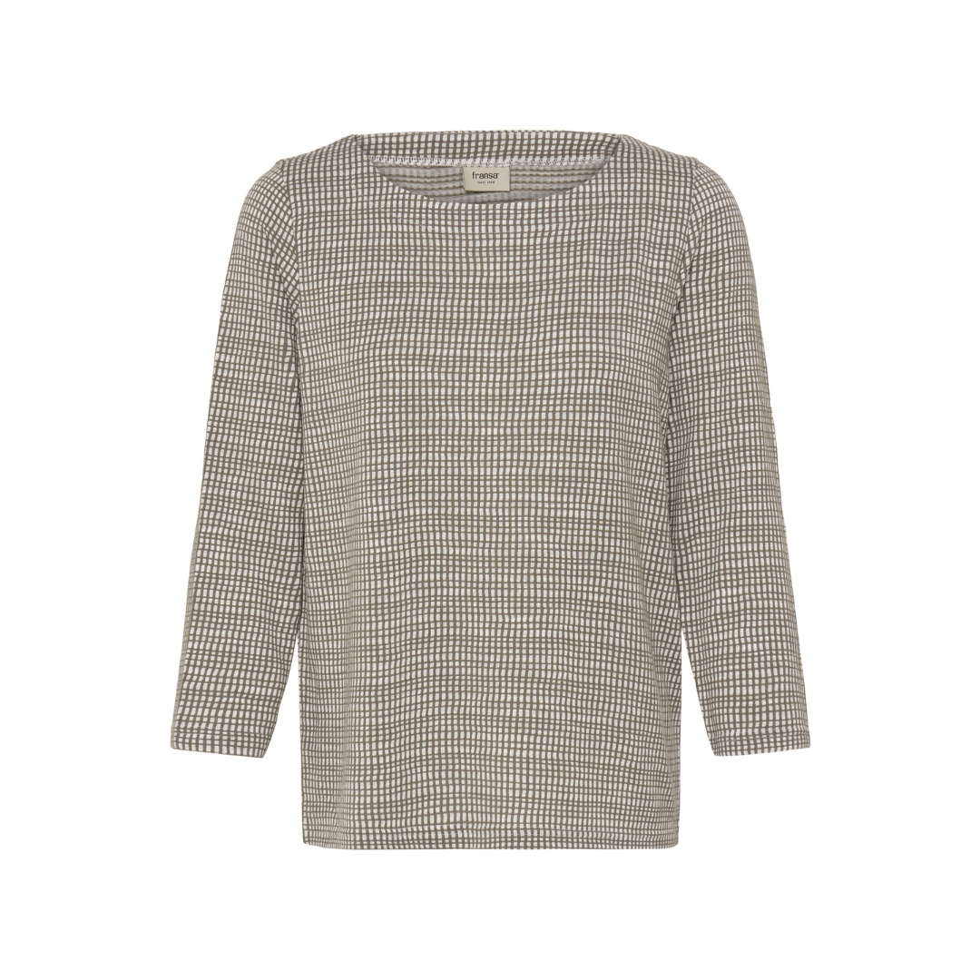 Fransa FRNIALA T-Shirt - S-Olive Check - Butik VIVI