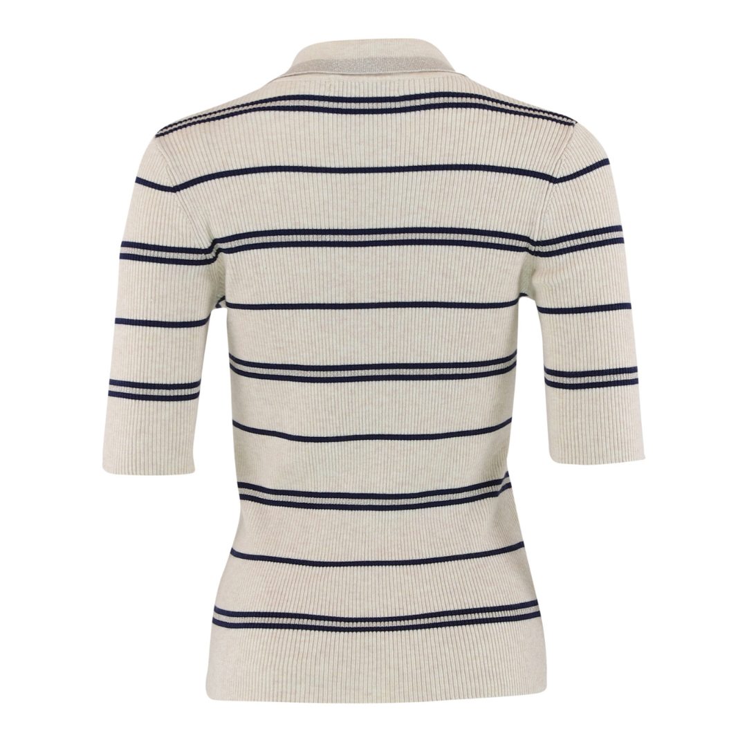 Continue Eva Polo SS - Sand/Blue Stripe