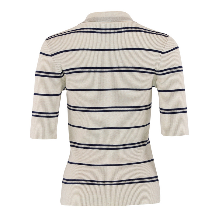 Continue Eva Polo SS - Sand/Blue Stripe