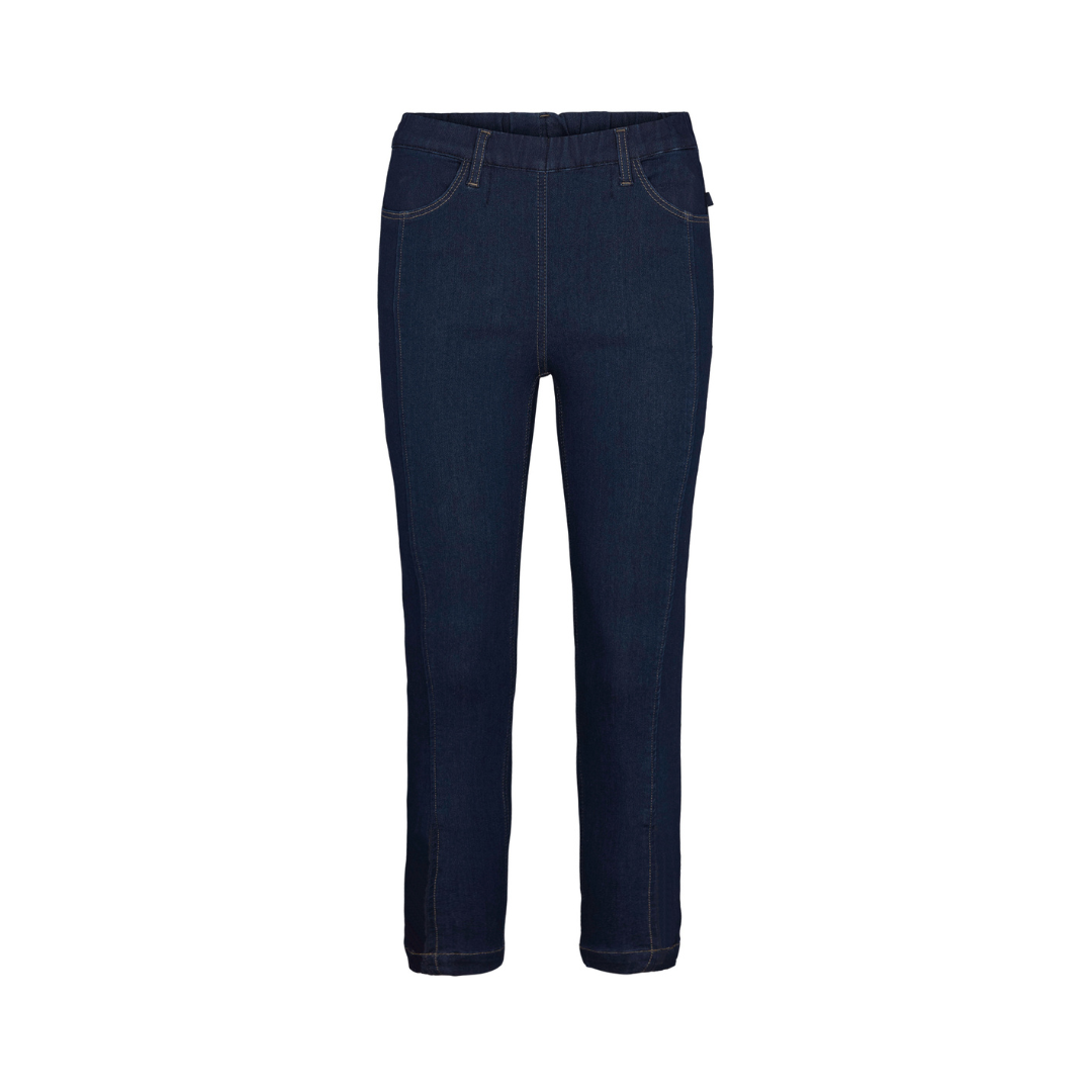 Laurie Piper Pure Regular Crop Bukser - Dark Blue Denim
