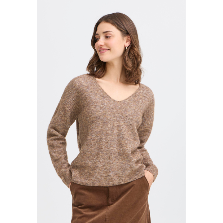 Fransa FRSANNY PU 8 Strik - Cocoa Melange