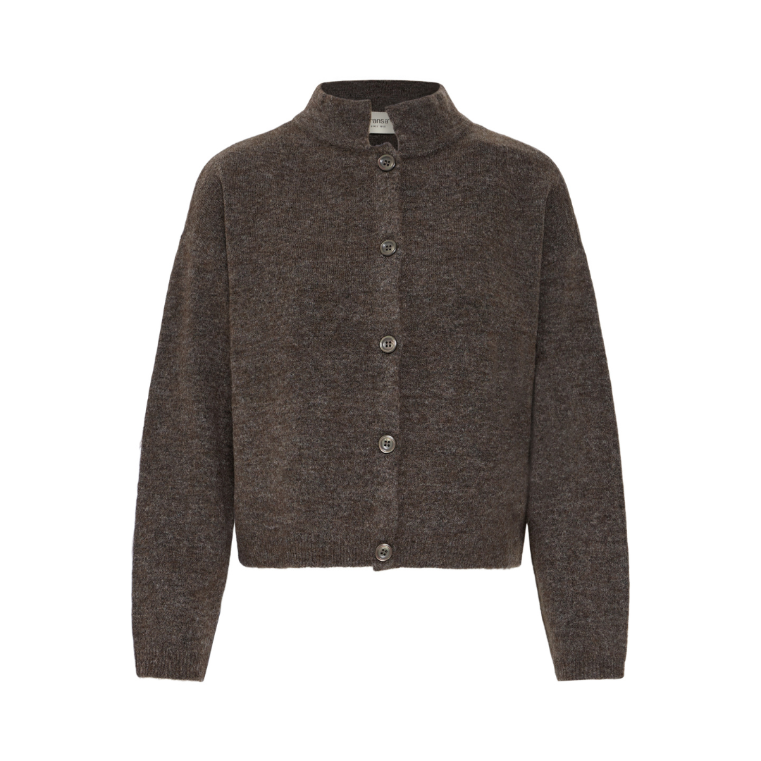 Fransa FRSANNY CAR 10 Cardigan - Hot Fudge Melange - Butik VIVI