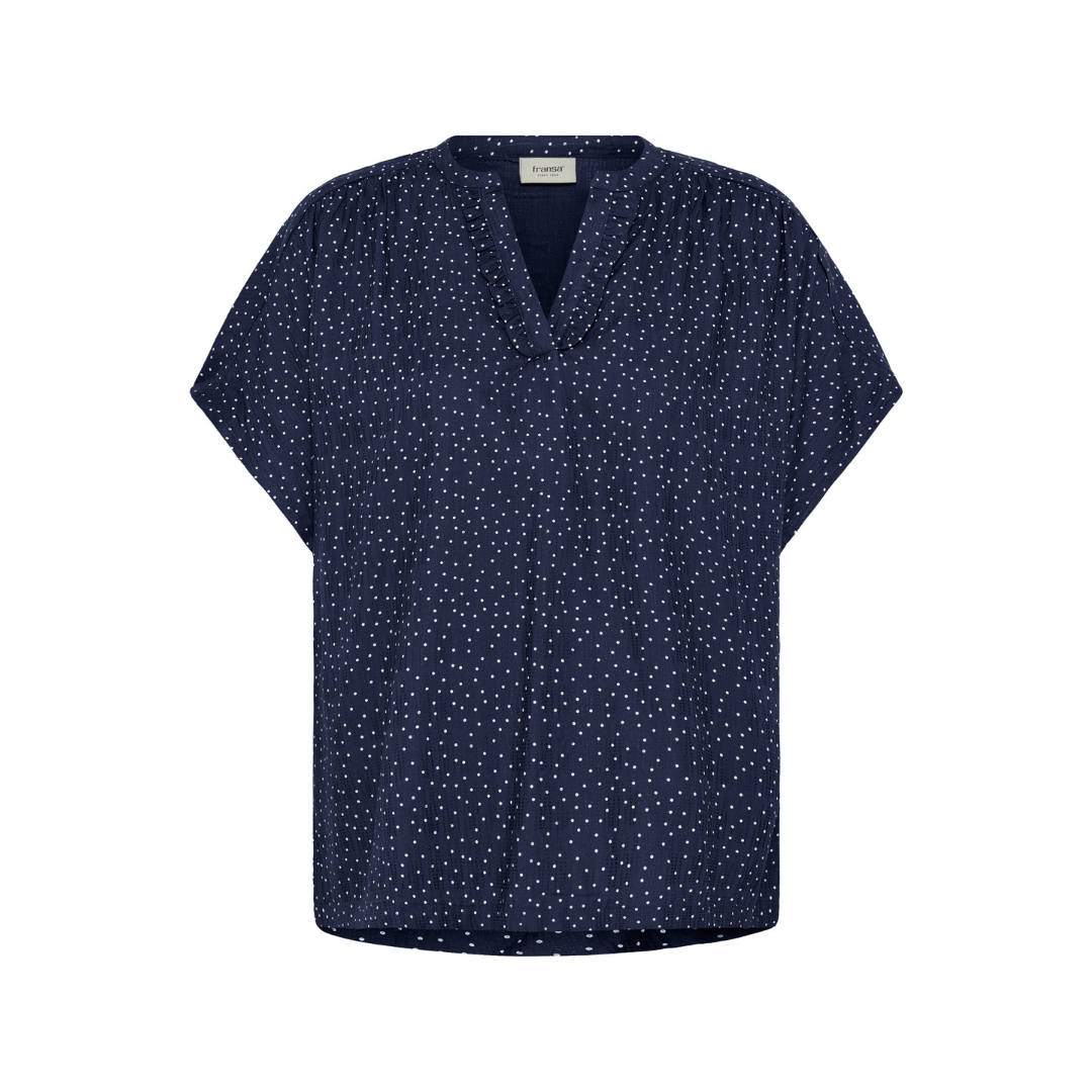 Fransa FRLAYA BL 1 Bluse - Dot Dots Navy Blazer - Butik VIVI