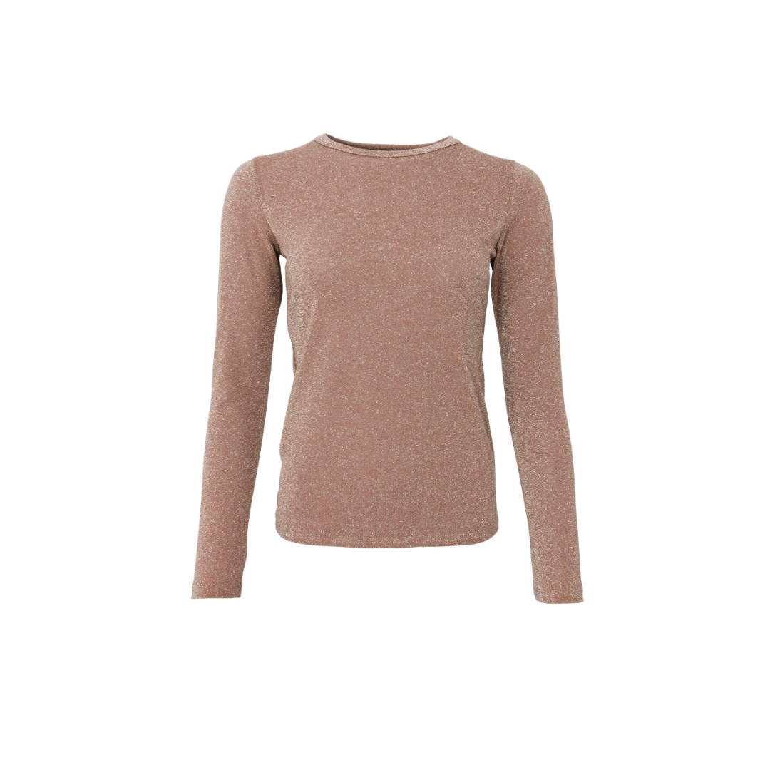 Black Colour BCFAYE LUREX Bluse - Golden Taupe - Butik VIVI