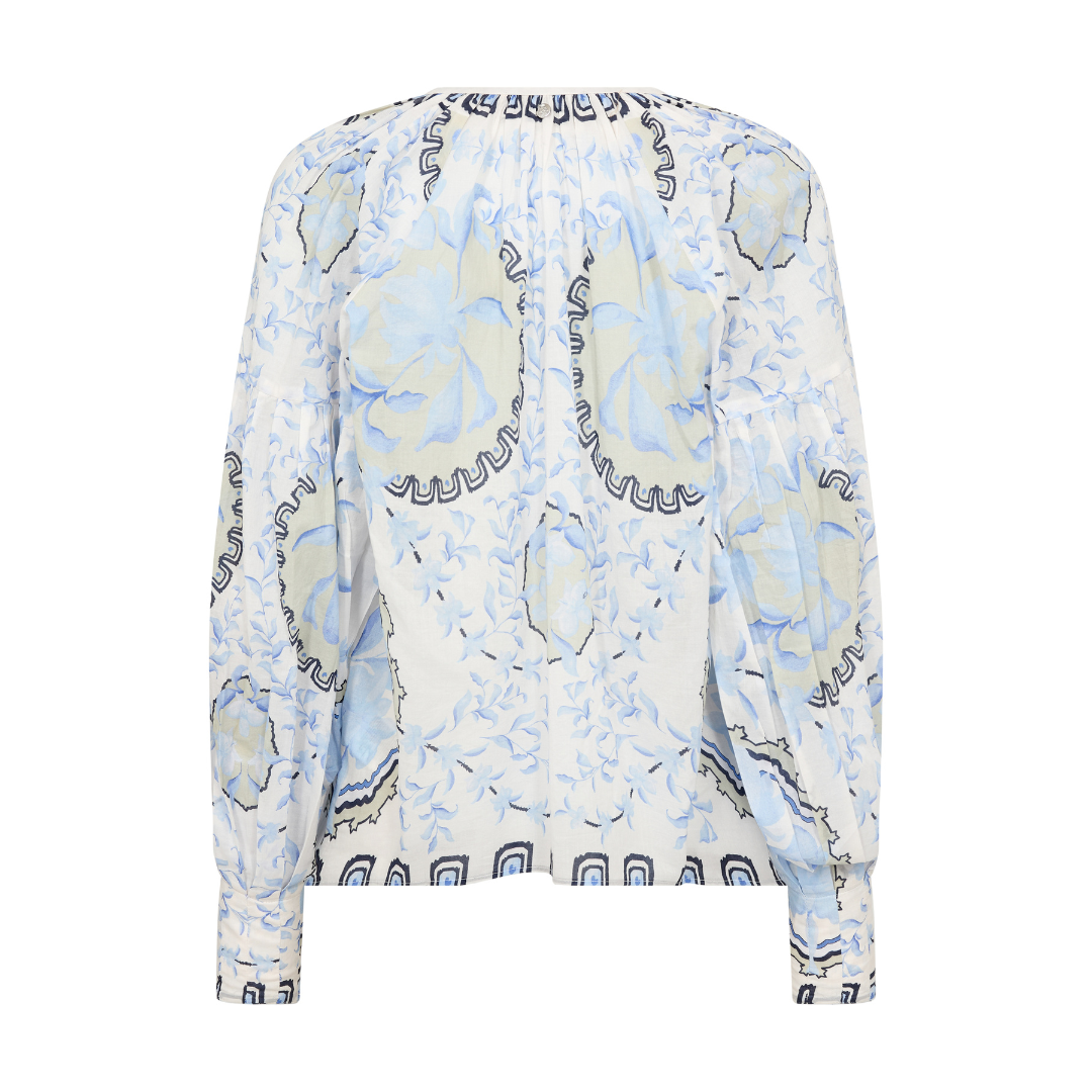 Mos Mosh MMWylde Orchid Bluse - Brunnera Blue - Butik VIVI
