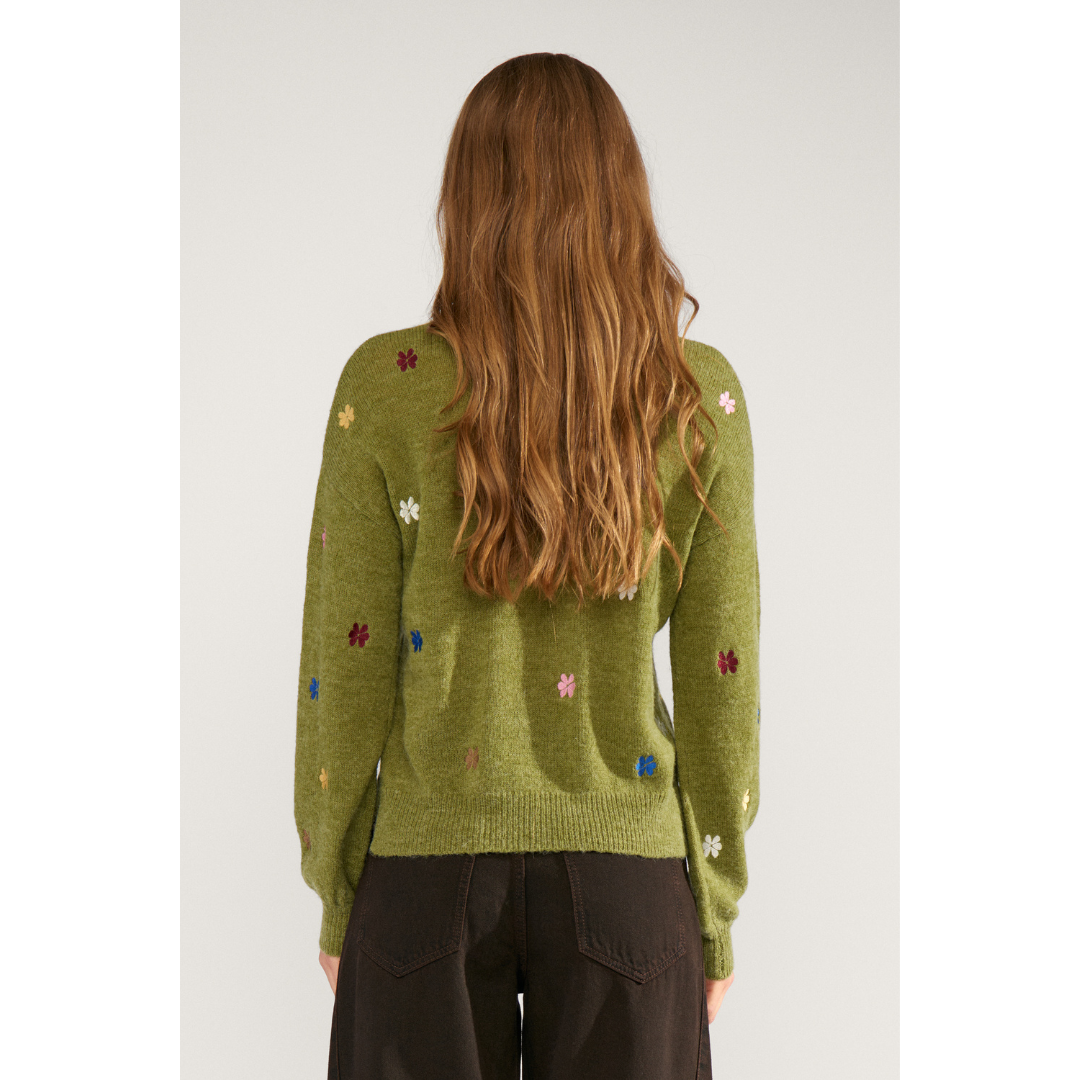 Nümph Nuflorie Pullover Strik - Calla Green