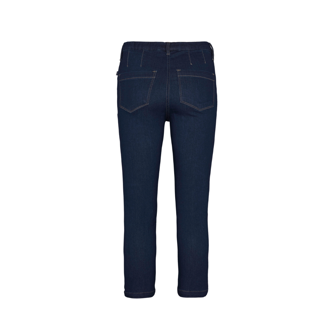 Laurie Piper Pure Regular Crop Bukser - Dark Blue Denim