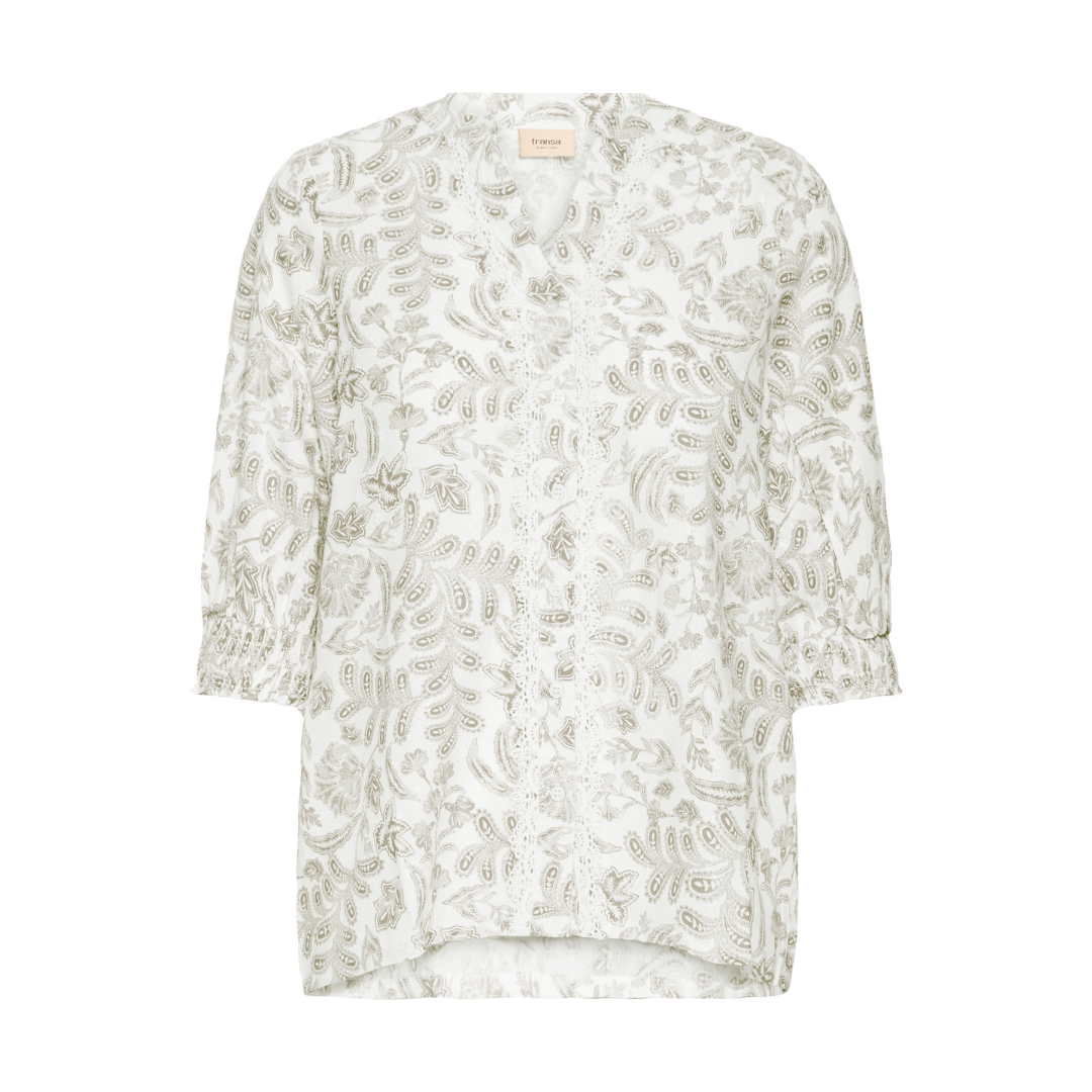 Fransa FRSOPHIA SH 1 Skjorte - Green Print - Butik VIVI
