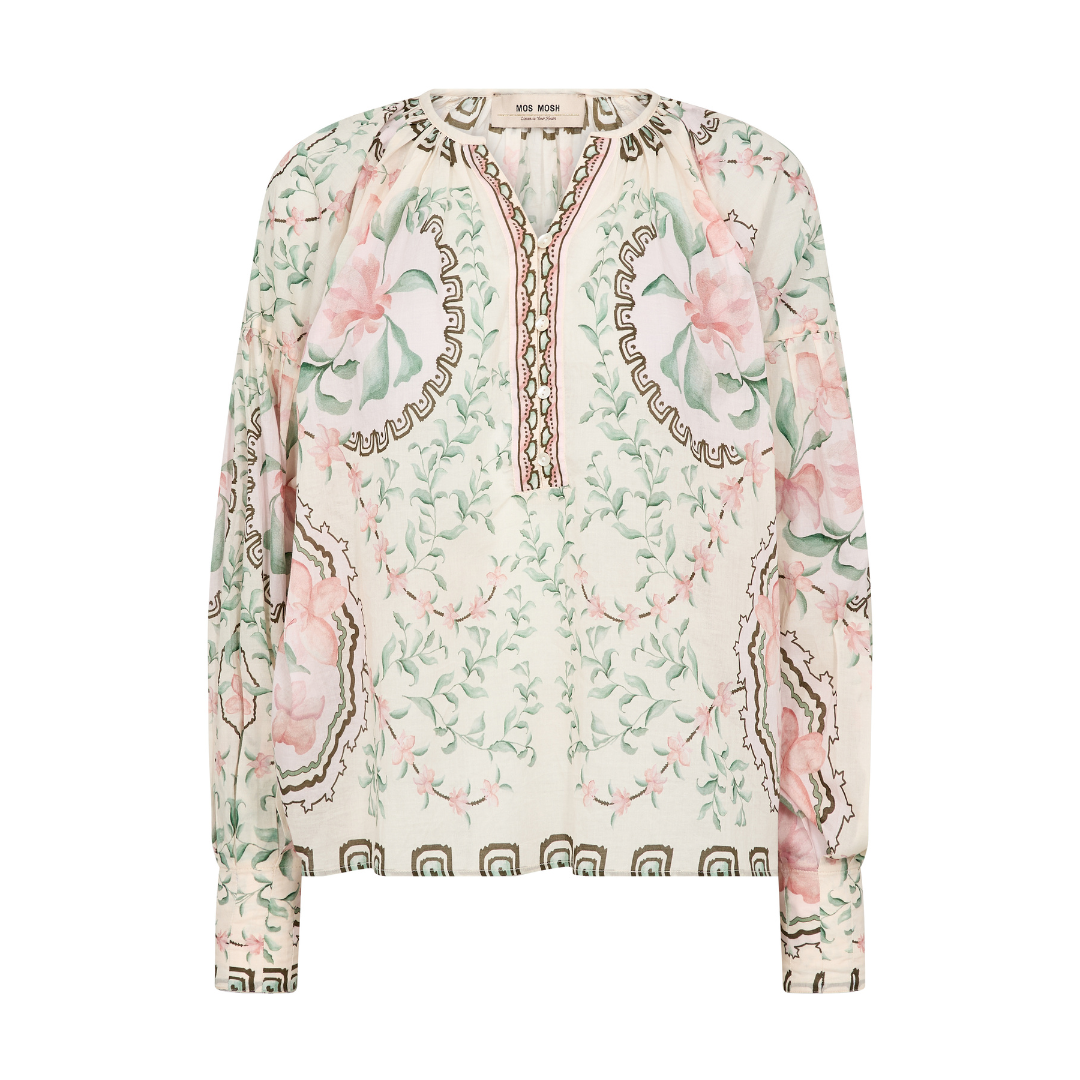 Mos Mosh MMWylde Orchid Bluse - Turf Green - Butik VIVI