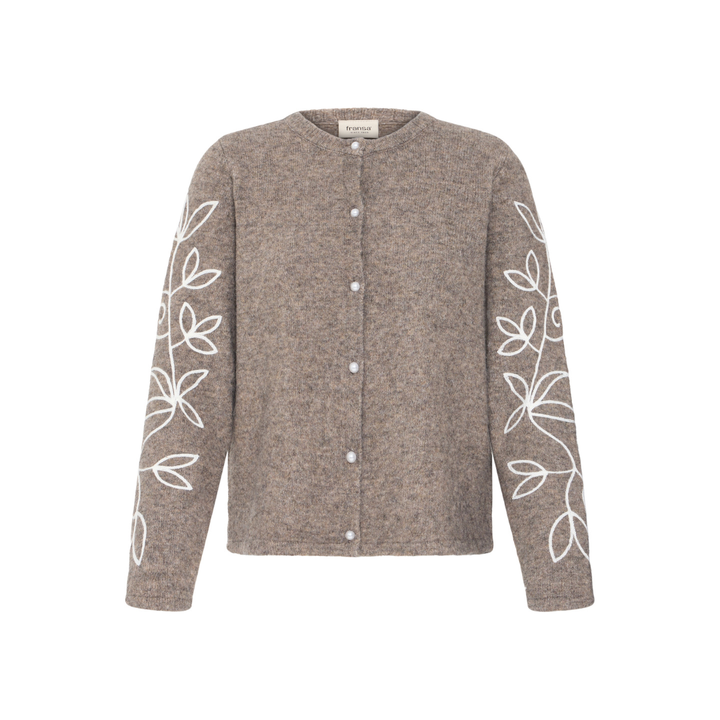 Fransa FRELLEN CAR 2 Cardigan - Driftwood Embroidery - Butik VIVI