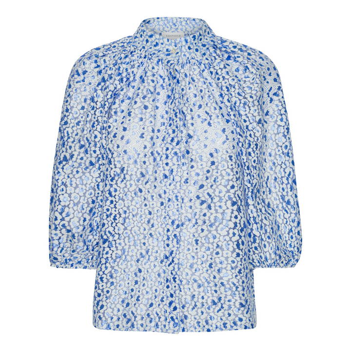 Continue Sia Blue Tone Lace Bluse - Blue Lace
