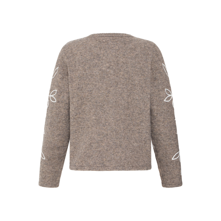 Fransa FRELLEN CAR 2 Cardigan - Driftwood Embroidery - Butik VIVI