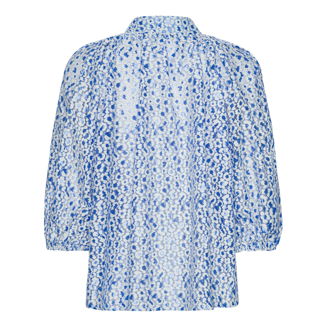 Continue Sia Blue Tone Lace Bluse - Blue Lace