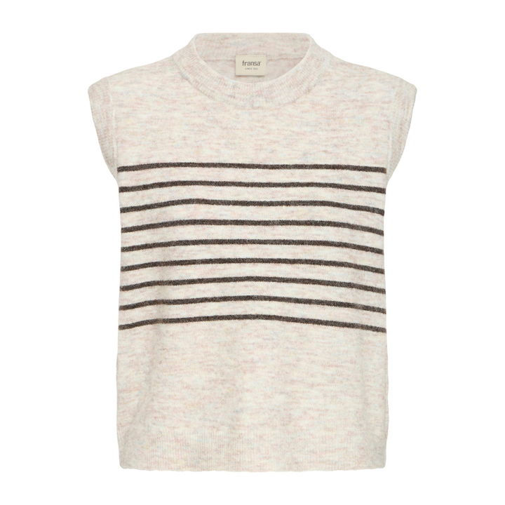 Fransa FRSANNY WA 4 Strik - Oatmeal Melange Stripe Mix - Butik VIVI