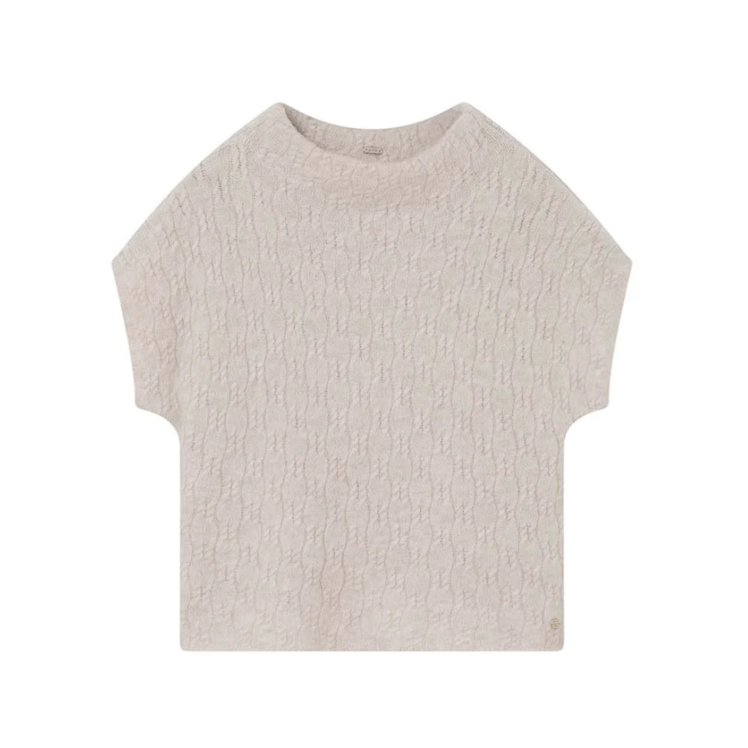 Gustav Coya Knit Cape Strik - Pale Sand