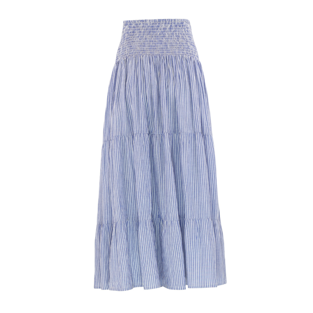 Continue Majse Stribet Nederdel - Blue Pinstripe