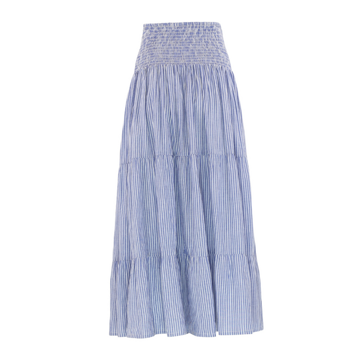 Continue Majse Stribet Nederdel - Blue Pinstripe