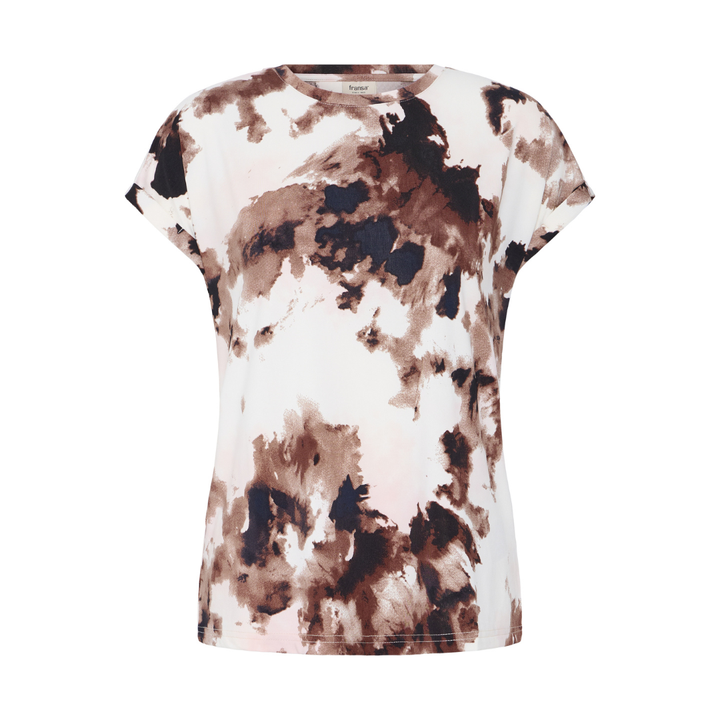Fransa FRSEEN TEE 1 T-shirt - Watercolour Bloom Rum Raisin / Red