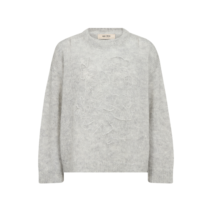 Mos Mosh MMAroa Bernat Emb Strik - Light Grey Melange