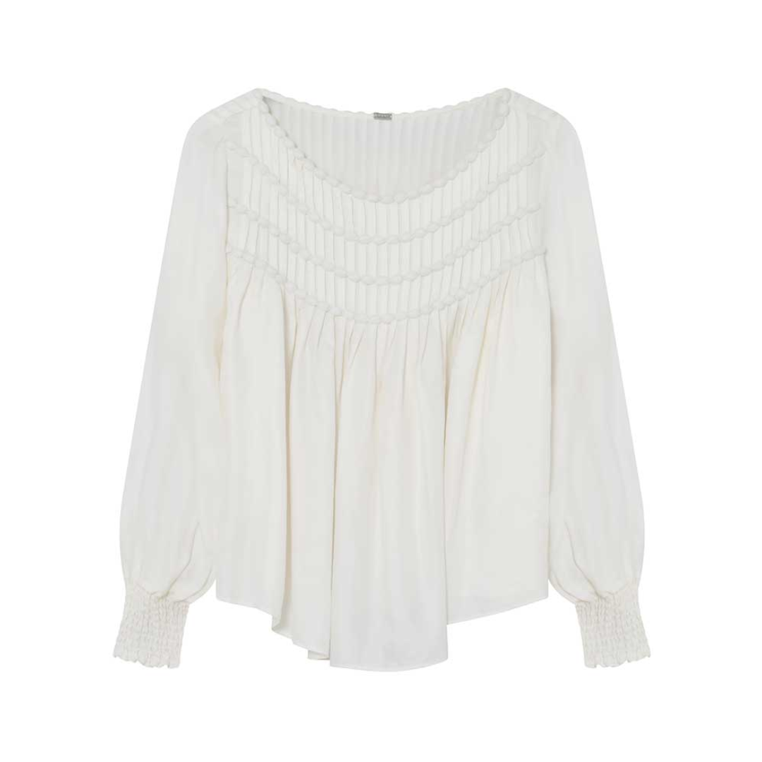 Gustav Mirell Pleated Bluse - Off White