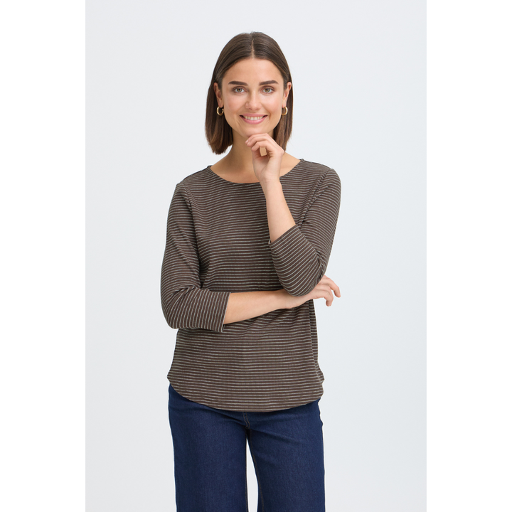 Fransa FRJORELIA TEE 1 T-shirt - Hot Fudge Stripe
