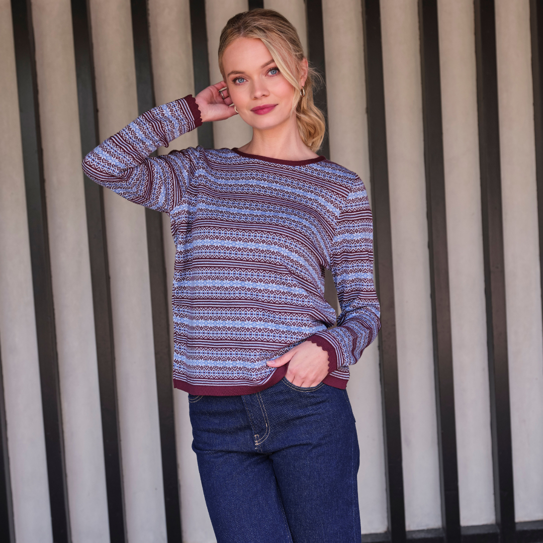 Skovhuus Feminine "Jaquard" Pullover - Blackberry