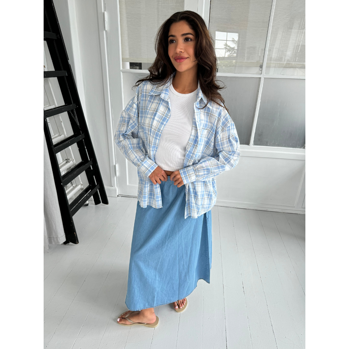 Continue Caro Skjortebluse - Blue Check