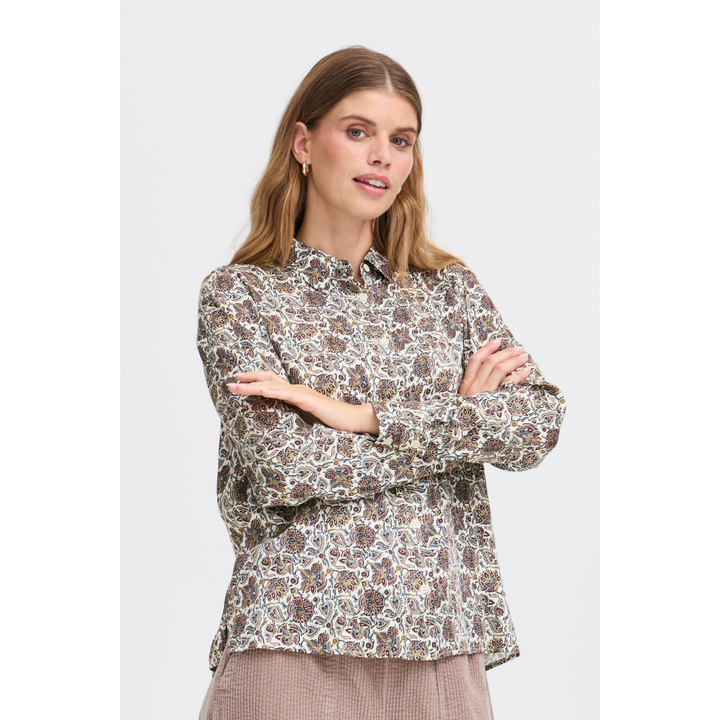 Fransa FRGLADIS SH 2 Skjorte - Pumicestone Non Paisley