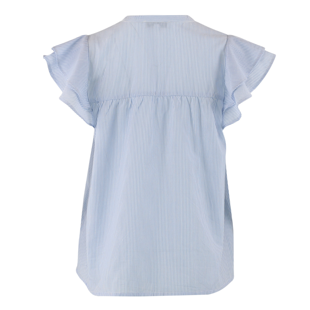 Continue Christel Solid Bluse - Blue Stripe