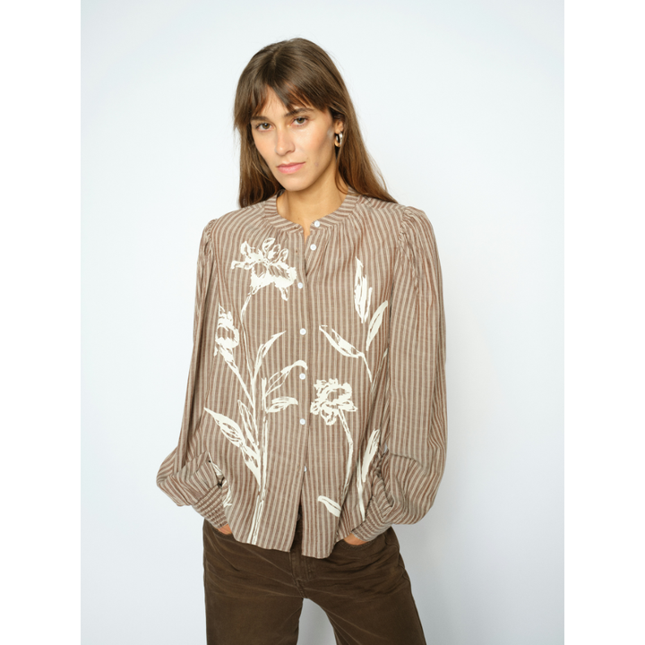 Mos Mosh MMMysa Quozi Skjorte - Downtown Brown