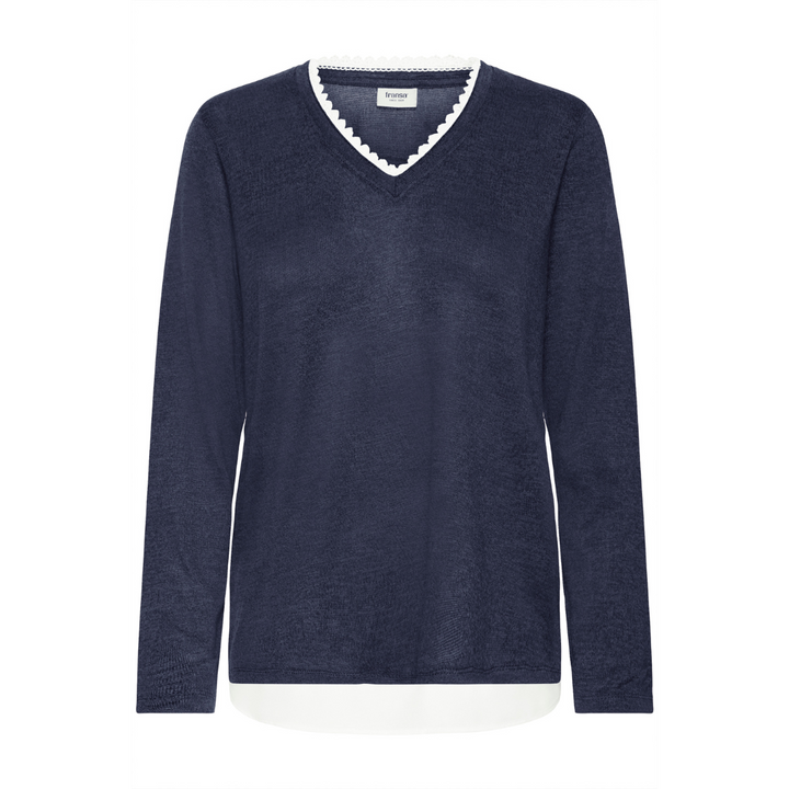 Fransa FRRIVER Pullover 1 - nightsky melange
