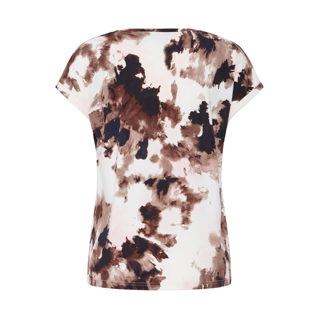 Fransa FRSEEN TEE 1 T-shirt - Watercolour Bloom Rum Raisin / Red