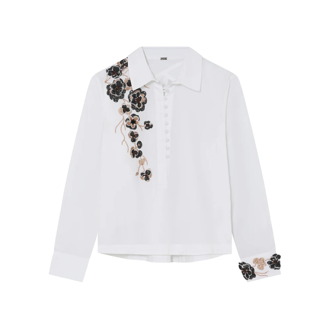 Gustav Bailey Embroidery Bluse - CIassic White
