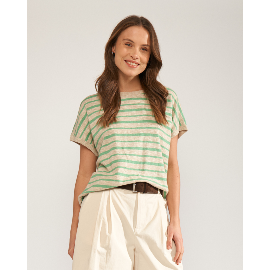 Nümph NUKIKI BOATNECK PULLOVER Strik - Absinthe Green - Butik VIVI