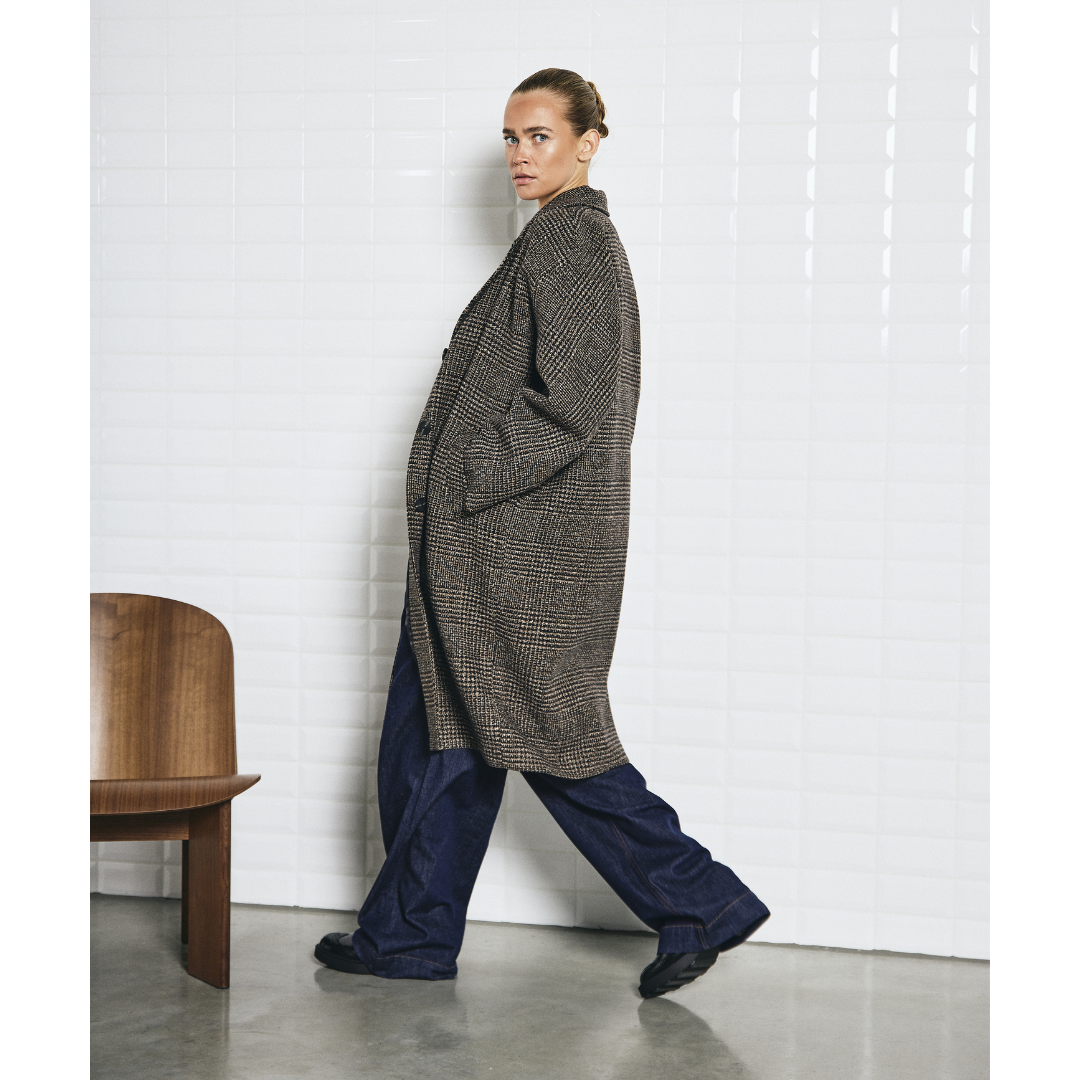 WithBlack WBLVista Checked Frakke - Brown Prince of Wales
