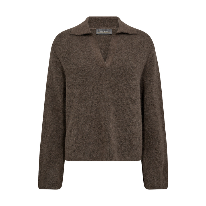 Mos Mosh MMThora Aidy Polo Knit Striktrøje - Falcon